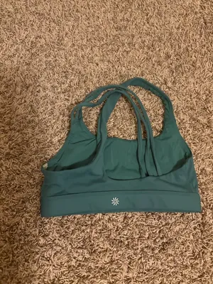 Athleta Train Free Sports Bra Estimated Size Xtra Small Green Pull Over No Pads thumbnail 2