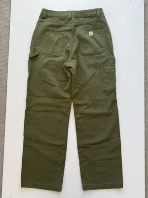 TNA Aritzia Greenwich Pant High-Waisted Carpenter Twill Olive Green Size 8 thumbnail 6