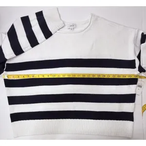 Cece‎ Sweater Women XL Striped Blue White Boxy Nautical Beach Casual Preppy New thumbnail 4