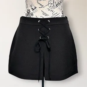 English Factory XS Black Lace Up Corset High Waist Skort Y2K Whimsigoth Witchy‎ thumbnail 2