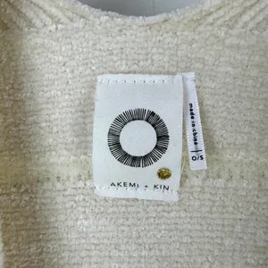 Akemi + Kin by Anthropologie Cream Miette Chenille Fringe Cardigan Poncho - O/S thumbnail 7
