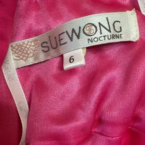 Sue Wong Nocturne Hot Pink Beaded Chiffon Gown size 6 thumbnail 2