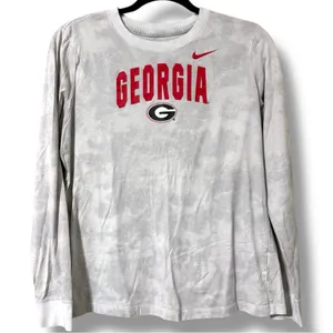Georgia Nike white platinum bulldogs campus tie-dye long sleeve t-shirt small thumbnail 1