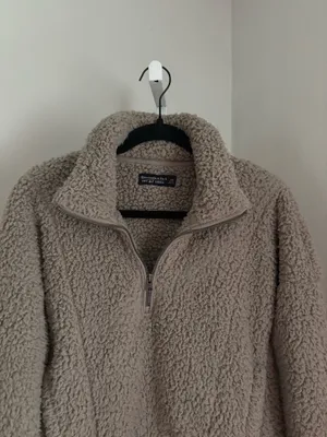 Abercrombie & Fitch Soft AF Sherpa Quarter Zip Faux Sherpa Fleece Jacket Size XS thumbnail 3
