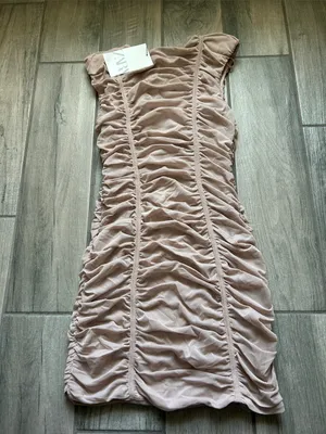 Zara Dusty Pink Ruched Mini Dress thumbnail 6