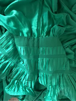 AMUR Giada Dress,‎ Green Satin Pleated, Size 2 thumbnail 8