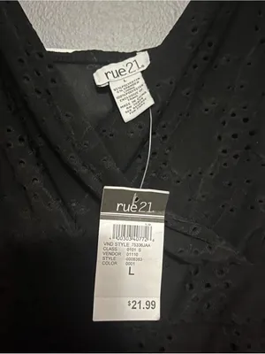rue21 Black Eyelet V-Neck Spaghetti Strap Mini Dress thumbnail 3