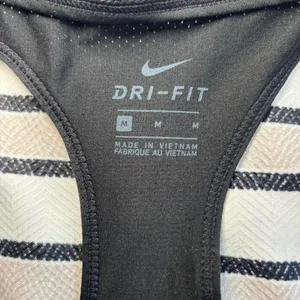 Nike Women M Performance Sporty Sleeveless Tank Top Gray Black thumbnail 2