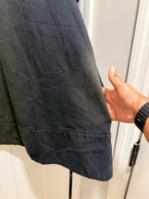 Free People Harlow Mini Dress Washed Black Oversized Denim Tee Dress Large NWOT thumbnail 5