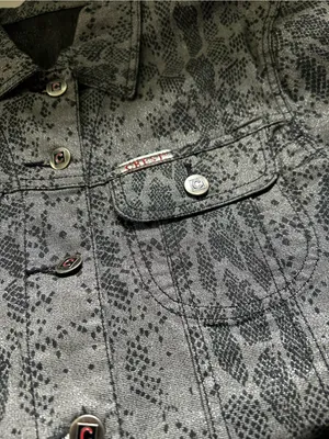 Crest Vintage Womens Grey Snake-Print Blazer Jacket SM thumbnail 11
