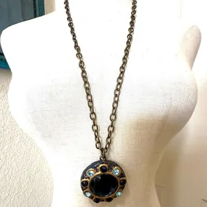 Large blue pendant necklace thumbnail 2