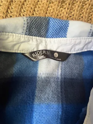 Lee Blue and White Plaid Button-Down Shirt for Women thumbnail 2