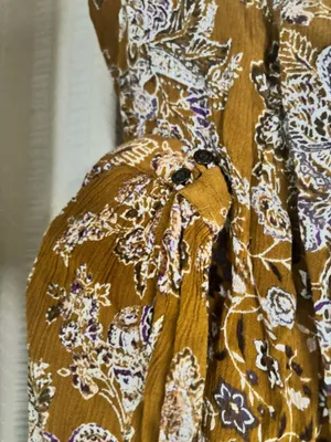 Free People Mustad Yellow Long Sleeve floral dress thumbnail 4