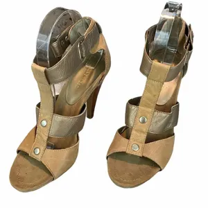 Nine West Leather strappy heeled sandals size 8 thumbnail 1