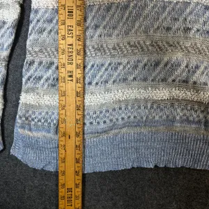 Abercrombie & Fitch Blue Striped Knit Hoodie Sweater XS/S Boho Pullover thumbnail 6
