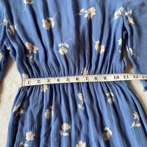 Billabong Blue V-Neck Floral Mini Dress Size Small thumbnail 9