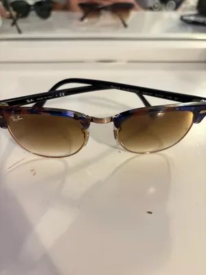 RB3016 Ray-Ban Clubmaster Polished Blue and Brown thumbnail 4