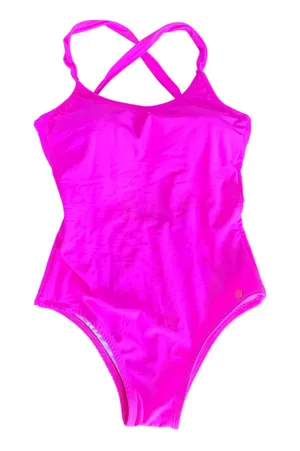 Adaia Fitness Wear Neon Hot Pink Cross Back One Piece Swimsuit Brazilian Fabric‎ thumbnail 1