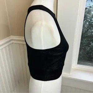 A'Gaci Black Embossed Snakeskin Halter Crop Top Y2K Clubwear S thumbnail 5