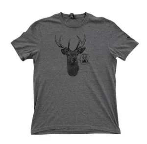 Gray Deer Graphic Tee Shirt that says Oh Me Size L thumbnail 1