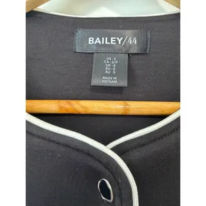 Bailey 44 Black White Contrast Piping Button Front Sleeveless Vest Top Small thumbnail 4