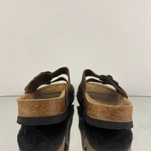 EASTLAND Vintage 90s Womens Brown Leather Dual Strap Buckle Slip On Sandals thumbnail 5