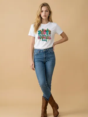 Women’s White “Boots and Bling it’s Just Cowgirl Thing” T Shirt Size XL thumbnail 2