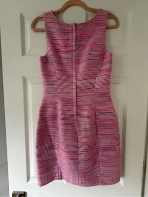 LILLY PULITZER CHARLTON DRESS POP PINK BARNARD BOUCLE TWEED METALLIC shift dress thumbnail 3