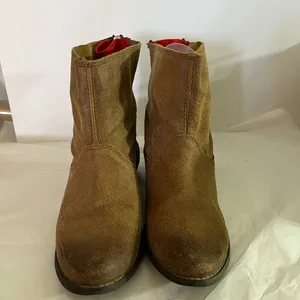 Dolce Vita Suede Leather Ankle Boot Women Sz 7 Brown Zip In Back‎ Western Style thumbnail 5