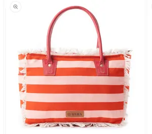 Saint Tropez Tote Bag-Red/Stripe thumbnail 3