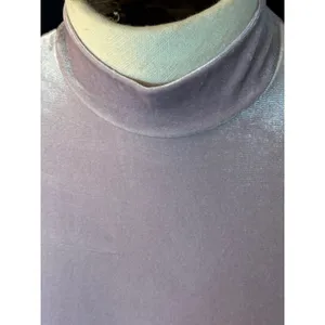 HM Lavender Shimmer Velvet Mock Neck Long Sleeve Ruched Bodycon Mini Dress Small thumbnail 7