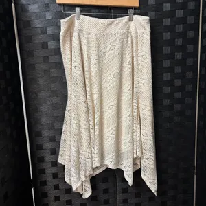 John Paul Richard Skirt Cream Lace Handkerchief Hem Boho Midi Cottage Festival L thumbnail 2