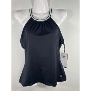 FILA Womens Love Game Halter Tank‎ Top Black UPF 50+ SMALL NWT Athletic Tennis thumbnail 2