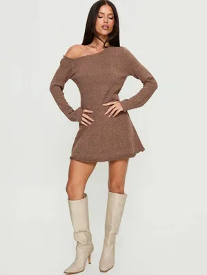 Princess Polly Jaede off Shoulder Knit Mini Dress thumbnail 4