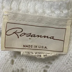 Rosanna Women's White Long Sleeve Open Knit Button Up Cardigan Sweater Top 6 thumbnail 3