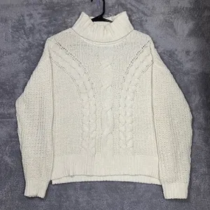 Moral Fiber Women's Cream Cable Knit Turtleneck Sweater Size M Polyester‎ Chunky thumbnail 1