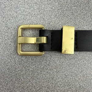 Nordstrom Belt Womens XL Black Trouser Fit Skinny Leather Gold Buckle Accessory thumbnail 2
