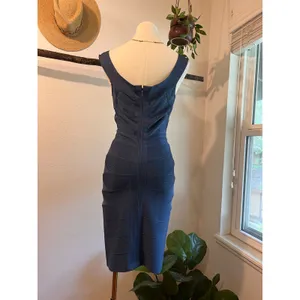 Herve Leger Quinn Washed Blue Bandage Off Shoulder Mini Dress Size Small thumbnail 15
