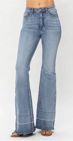 Judy Blue High Waist Tummy Control Release Hem Flare Jeans size 9/29 tall thumbnail 1