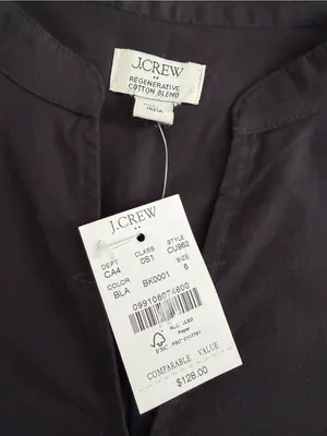 NWT J.Crew Black Cotton Drop Waist Mini Dress 6 thumbnail 6