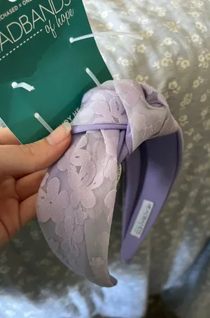 Head Bands of Hope Traditional Knot Headband - Purple Lace thumbnail 4