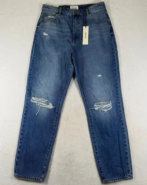 Rollas Dusters High Rise Distressed Jeans Lilyworn Blue Denim 12594B Size 31 NEW thumbnail 1