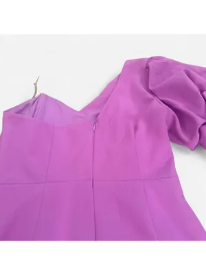Purple DO+BE one shoulder mini dress with statement puff sleeve thumbnail 5