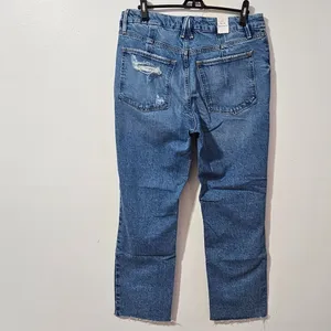 Good American Distressed Raw Hem Jeans - medium wash - Women's Size 10 thumbnail 4