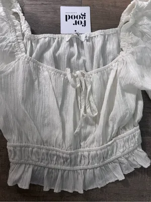 NWT $32 Nectar Clothing • Crop Top • White • Small thumbnail 3