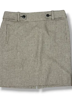 Banana Republic Houndstooth Wool Blend Pencil Skirt Brown Cream 6 Preppy Office thumbnail 12