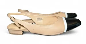 Women’s size 11 On 34th Avril Capped-toe Slingback flats black tan thumbnail 1