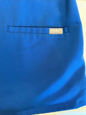 Figs Women's V-Neck Royal Blue Scrub Top Pockets Size XS thumbnail 3