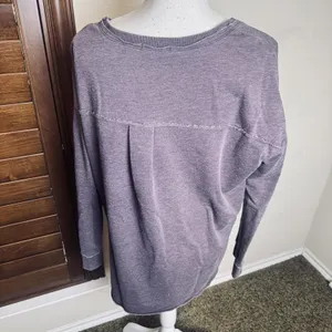 Z Supply Womens Vneck Purple knit top sweatshirt soft slub lounge sz M thumbnail 3