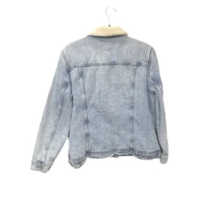 Old Navy Womens Sherpa Lined Denim Trucker Farm Ranch Chore Jacket Cotton XL thumbnail 9